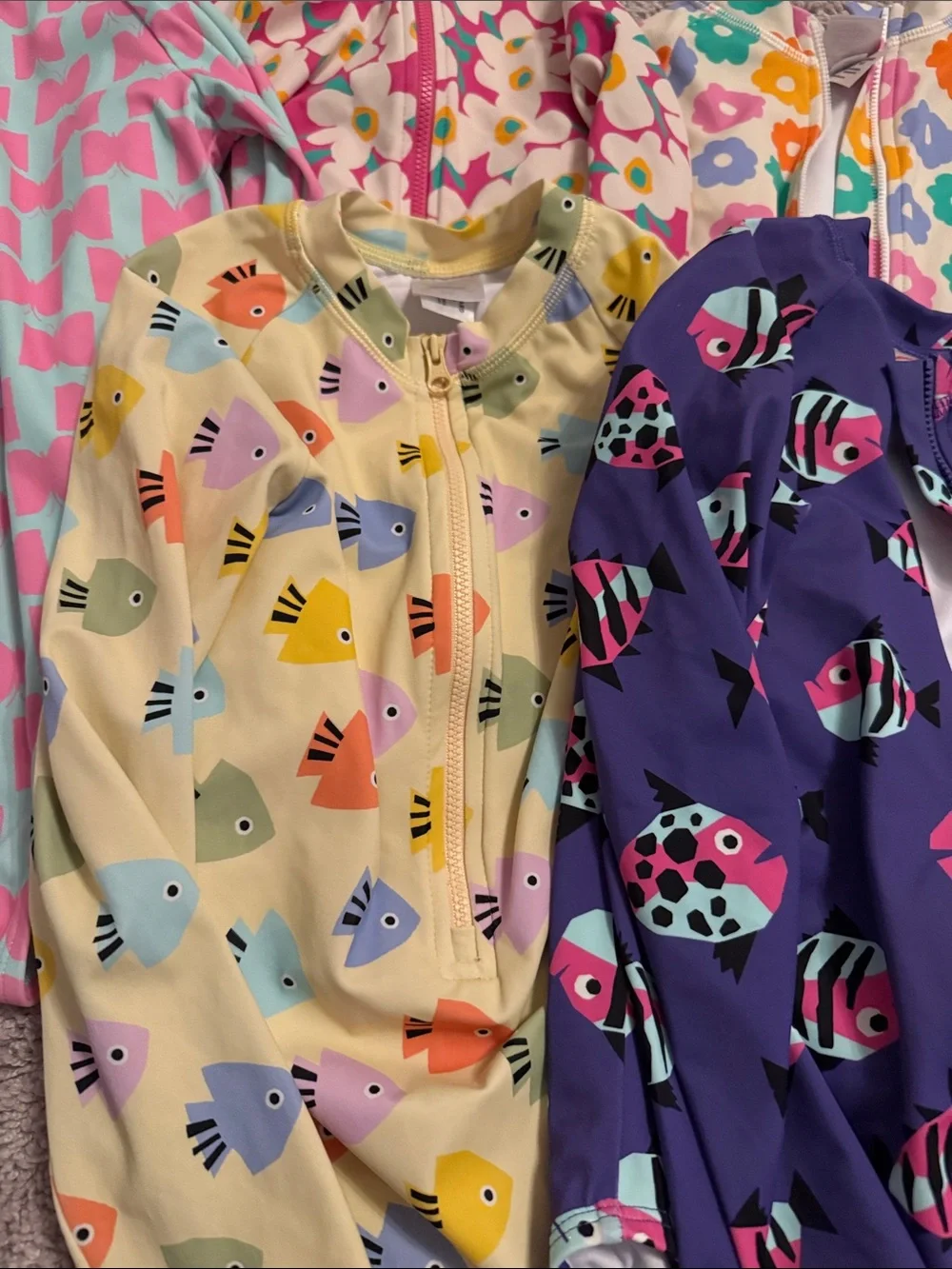 Brand new Hanna Andersson Purple Fish One-Piece Rashguard Swimsuit